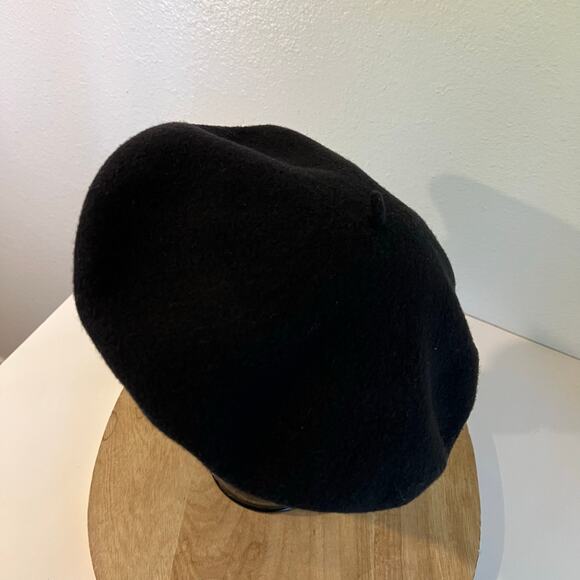 Vintage 90s Liz Claiborne Black Wool Slouchy Beret Hat Size Medium/Large - Picture 8 of 9
